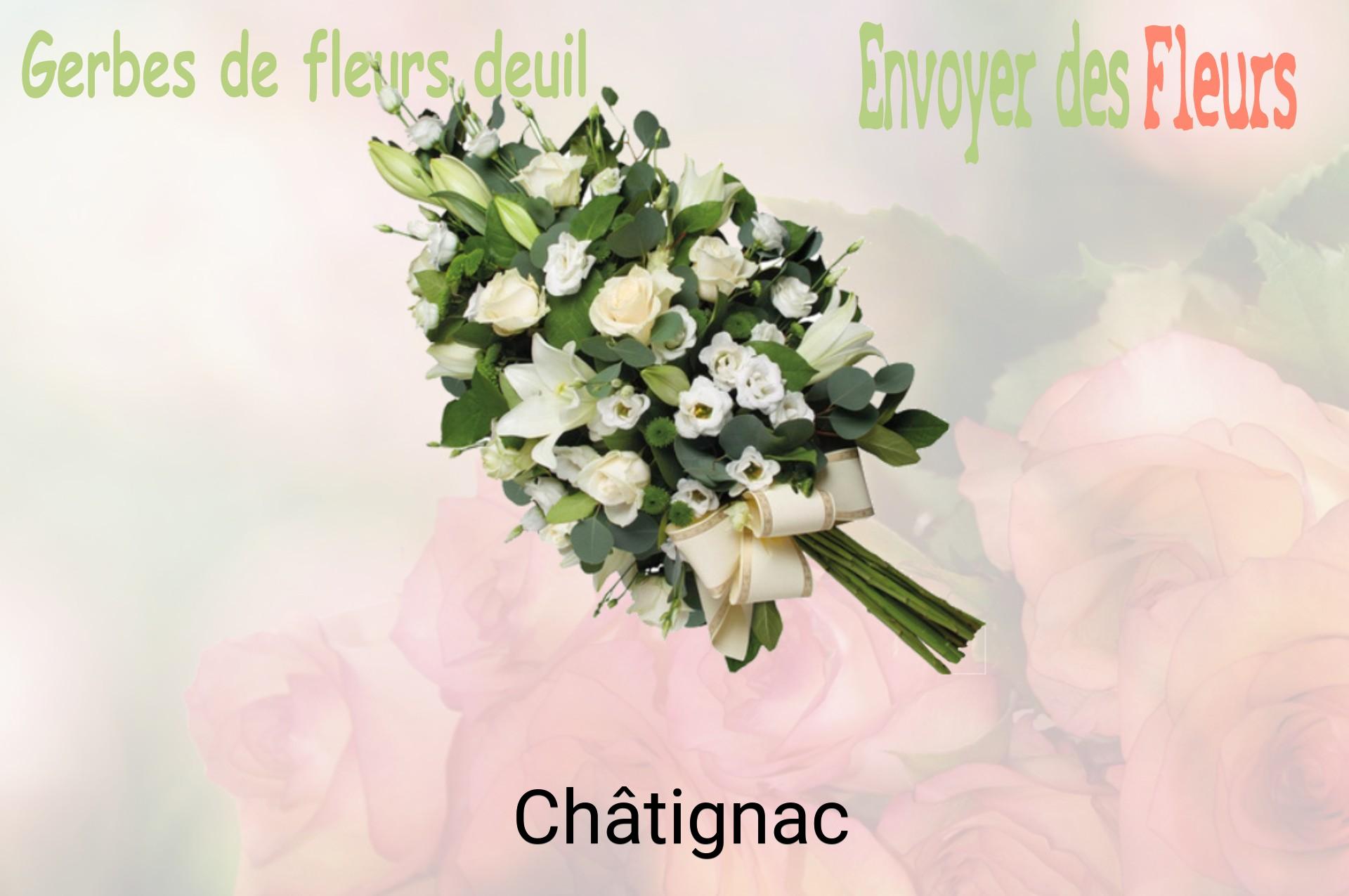 Gerbe de fleurs de deuil livrée à Châtignac